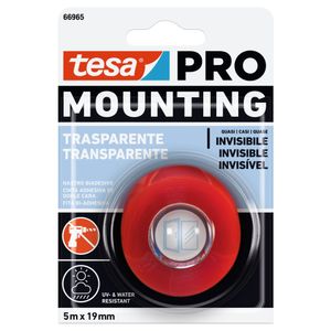 CINTA DOBLE CARA TRANSPARENTE 3/4"X5M TESA