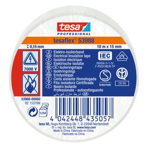 CINTA AISLAR BLANCA 15MMX10M TESA