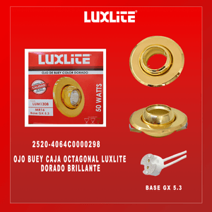 OJO DE BUEY DORADO CAJA OCTAGONAL LUXLITE