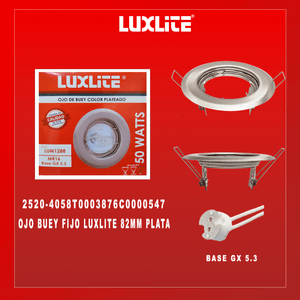 BASE OJO BUEY 1X50W JCDR PLATA LUXLITE
