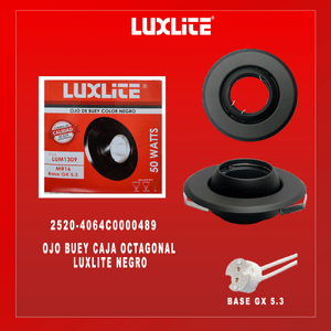 OJO DE BUEY NEGRO CAJA OCTAGONAL LUXLITE