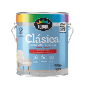 PINTURA LATEX CLASICA CORONA GRIS PERLA GALON