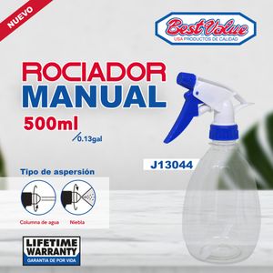 ROCIADOR MANUAL DE 500ML BEST VALUE