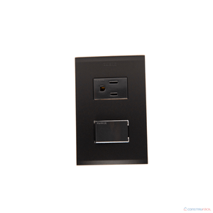TOMA SENCILLO 2P+T 15A NEGRO NOBILE