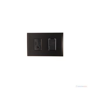 INTERRUPTOR SENCILLO 15A+TOMACORRIENTE SIMP. 2P+T 16A NEGRO NOBILE