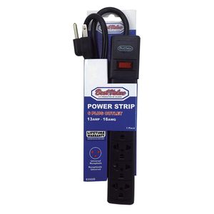 REGLETA 6 TOMAS C/RESET BEST VALUE 13 AMP NEGRO 6 ENCHUFES