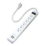 REGLETA 6 TOMAS 2 USB BEST VALUE 15 AMP BLANCO 6 ENCHUFES CONSTRUFACIL