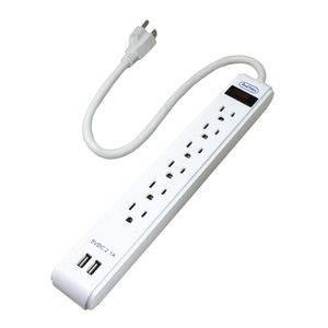 REGLETA 6 TOMAS 2 USB BEST VALUE 15 AMP BLANCO 6 ENCHUFES