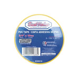 CINTA  ELECTRICA BEST VALUE 3/4 AMARILLO 10 YDS