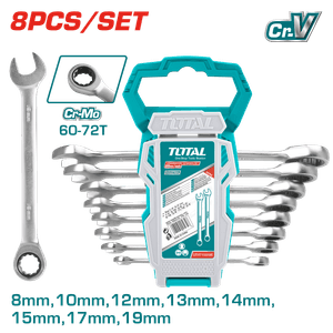 LLAVES COMBINADA RATCHET JUEGO 8-19MM 8 UNDS