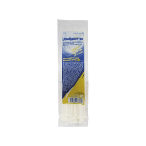 CINCHO PLASTICO BOLSA FULGORE 10" BLANCO 50 UNDS