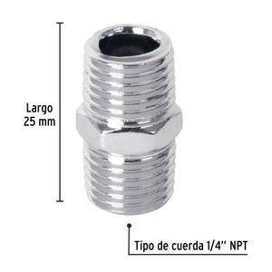 NIPLE ACERO PRETUL 1/4"