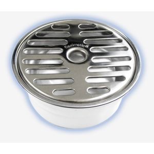 REPOSADERA REDONDA UNIVERSAL 5"  REJILLA /BISEL INOX ANTI OLORES E INSECTOS22530