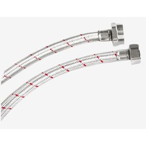 MANGUERA ABASTO LAVAMANOS 1/2X1/2" 50CM INOX 41310