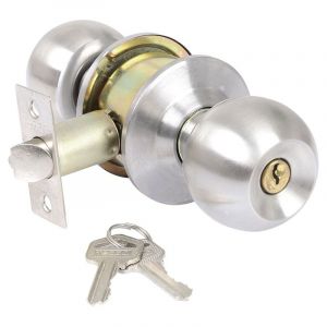 CERRADURA DORMITORIO ELITE POMO ACERO SATINADO LOCKPLUS