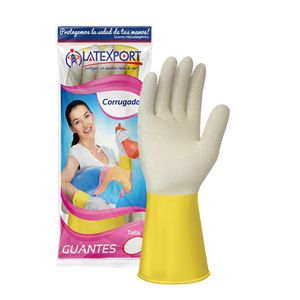 GUANTE CORRUGADO 18 LATEXPORT S AMARILLO GRIS