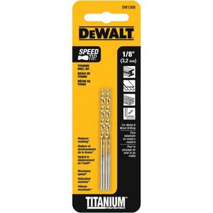 BROCA TITANIO 1/8" P/METAL 2UNDS DW1308  G